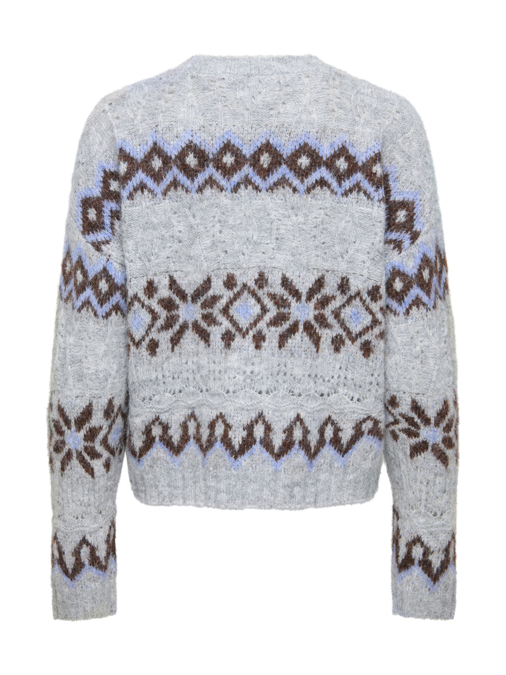 Maglia Only Stockolm Grigia con fantasia jacquard 15378501 /Light Grey Melange ONLY 