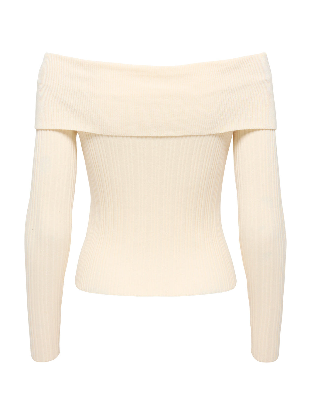 Maglia Only Meddi Panna a costine con scollo Bardot 15379209 /Birch ONLY 