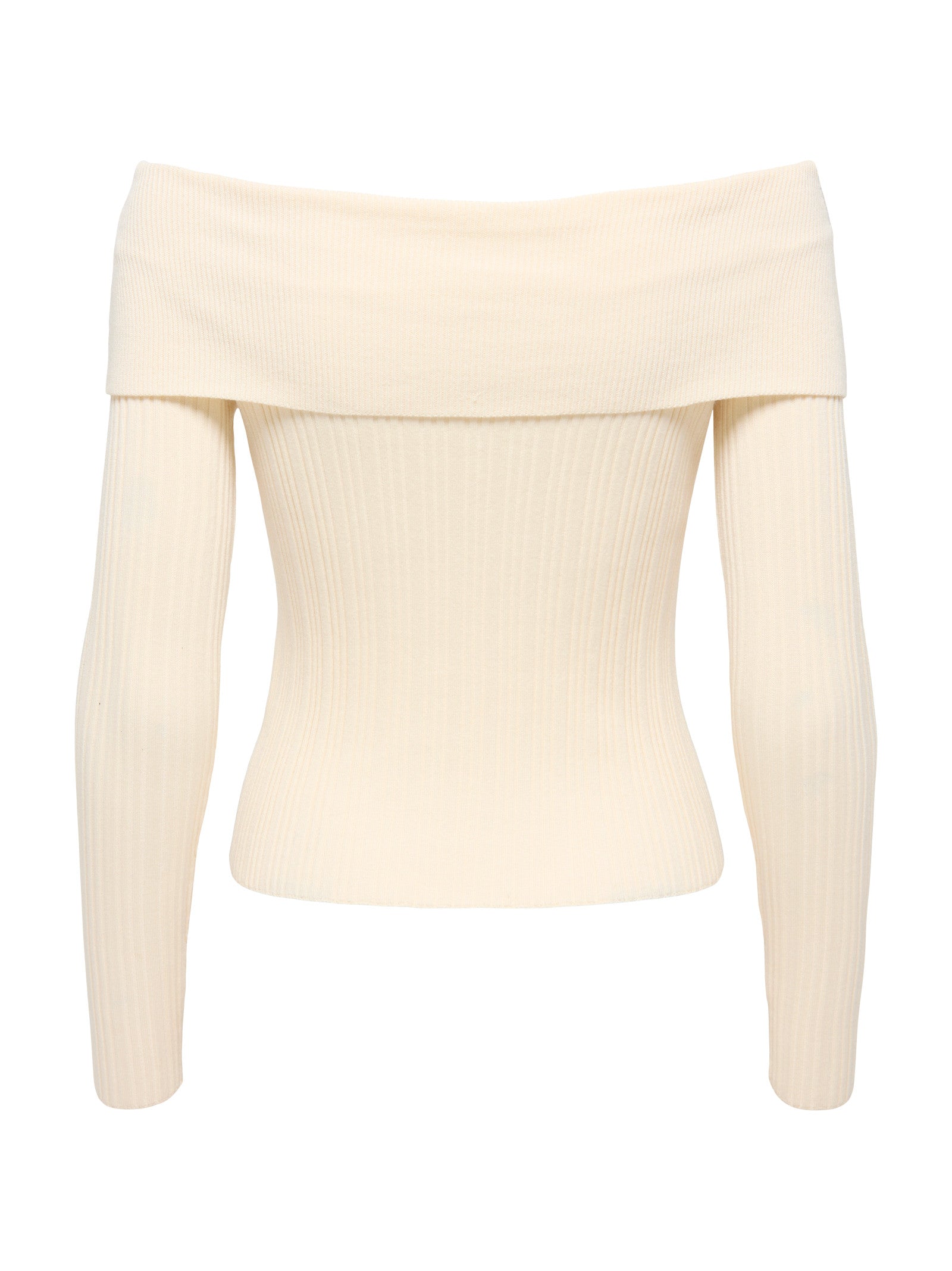 Maglia Only Meddi Panna a costine con scollo Bardot 15379209 /Birch ONLY 