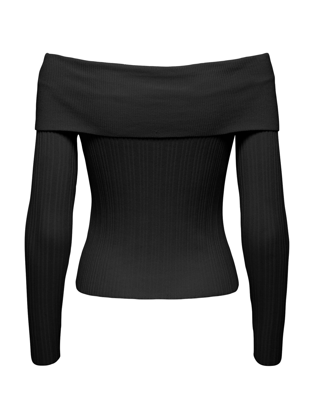 Maglia Only Meddi Nero a costine con scollo Bardot 15379209 /Black ONLY 