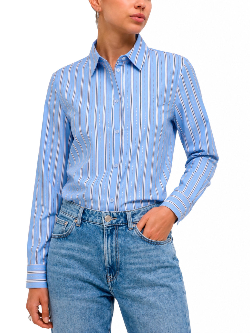 Camicia Only Dinaz Celeste a righe 15379657 /Lavender Lustre ONLY 
