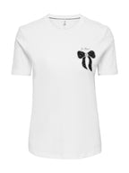 T-shirt Only Bianco Kita con fiocco 15379937 /Bright White ONLY 