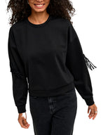 Felpa Only Alina Nero girocollo con frangie 15380310 /Black ONLY 