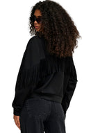 Felpa Only Alina Nero girocollo con frangie 15380310 /Black ONLY 