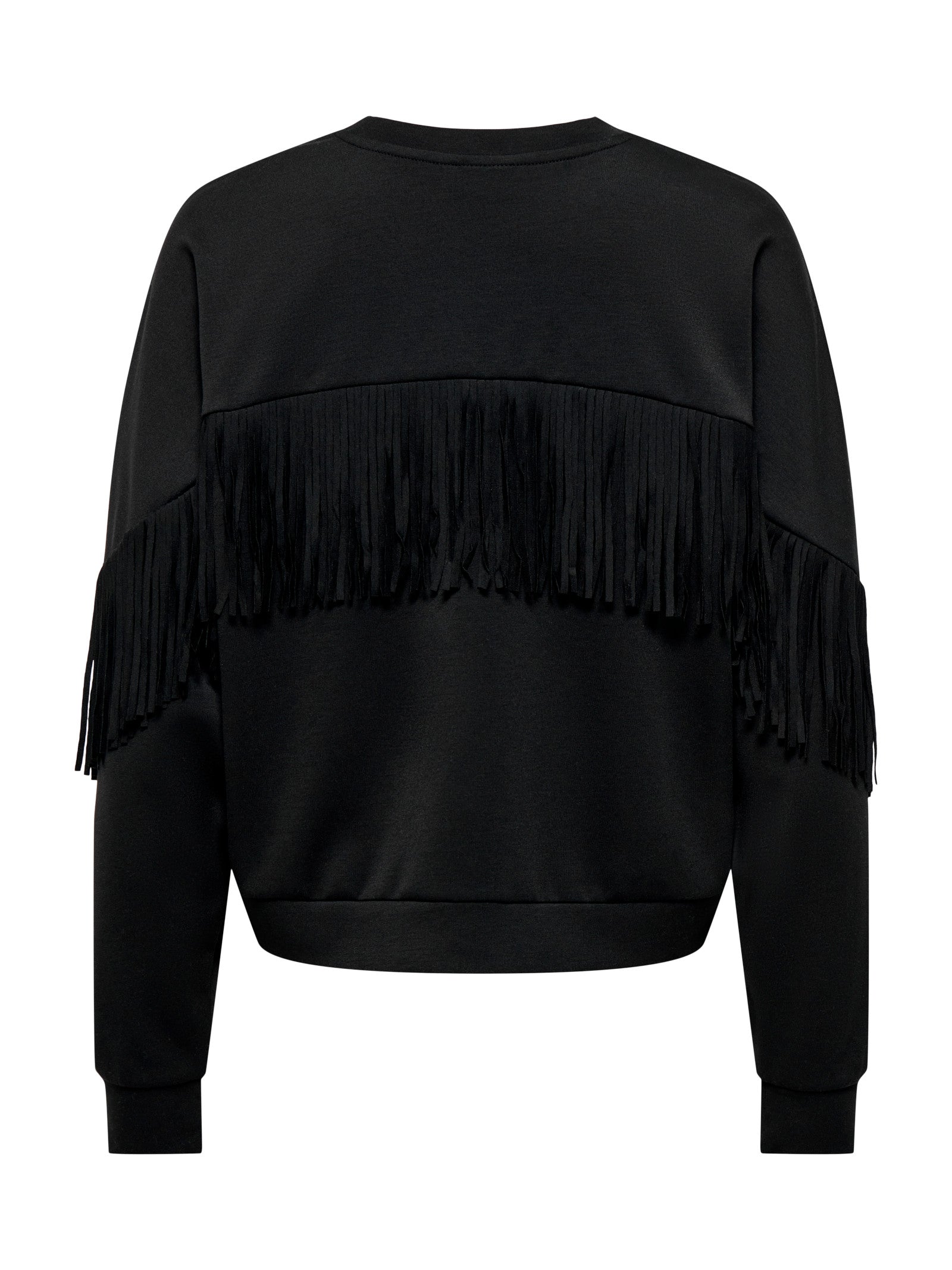 Felpa Only Alina Nero girocollo con frangie 15380310 /Black ONLY 