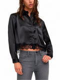 Camicia Only Indona Nera cropped in raso 15380413 /Black ONLY 