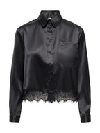 Camicia Only Indona Nera cropped in raso 15380413 /Black ONLY 