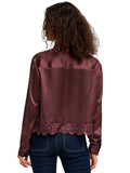Camicia Only Indona Vinaccia cropped in raso 15380413 /Chocolate Torte ONLY 