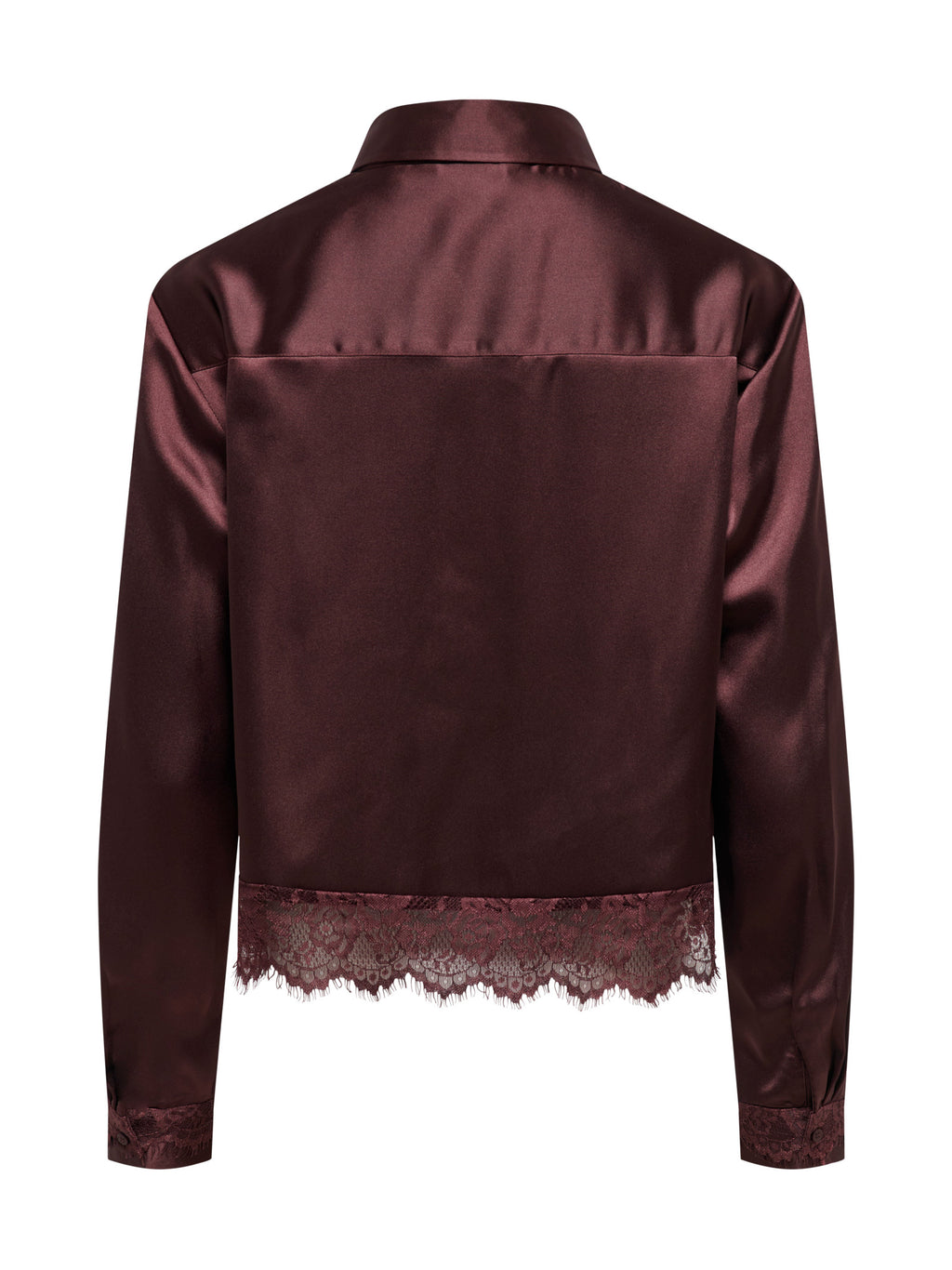 Camicia Only Indona Vinaccia cropped in raso 15380413 /Chocolate Torte ONLY 