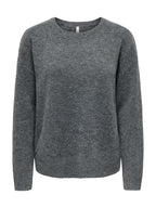Maglia Only Olivia Grigio girocollo 15380548 /Dark Grey Melange ONLY 