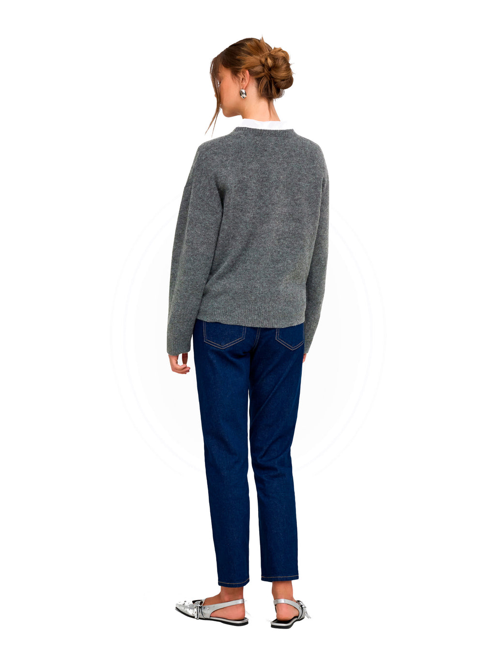 Maglia Only Olivia Grigio girocollo 15380548 /Dark Grey Melange ONLY 