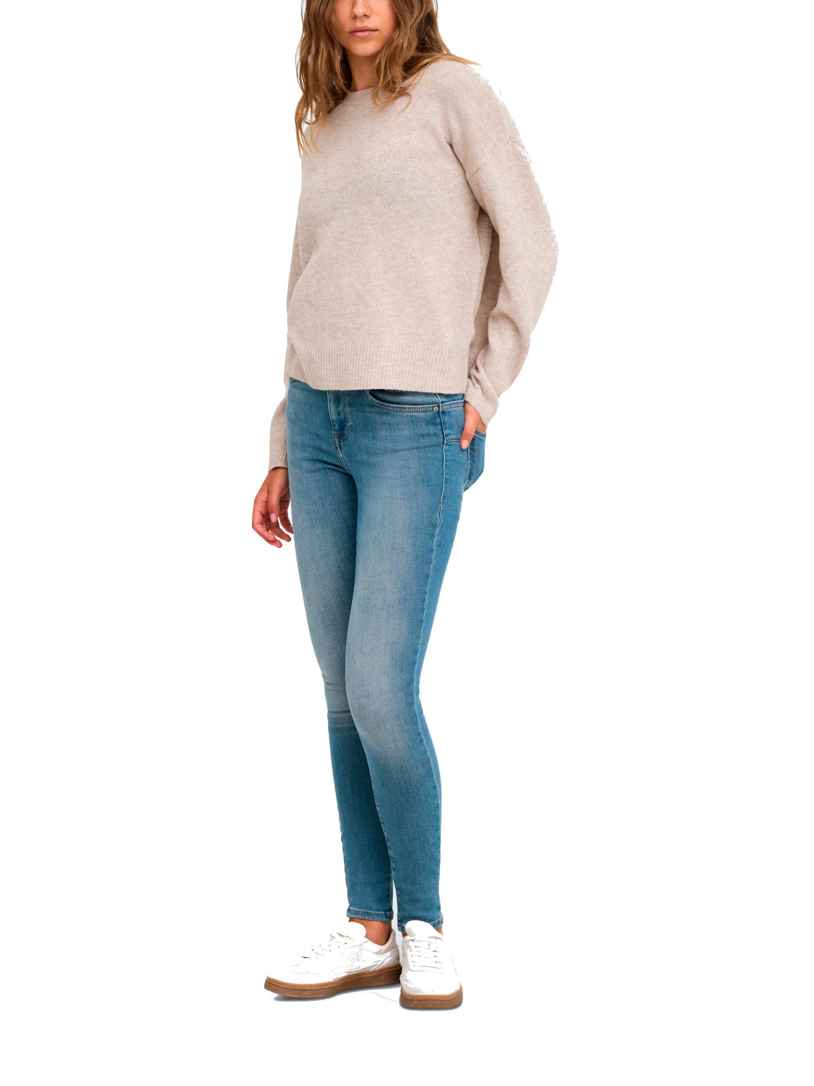 Maglia Only Olivia Beige girocollo 15380548 /Humus ONLY 