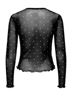 T-shirt Only Nox Nera pois in tulle 15380551 /Cloud Black ONLY 