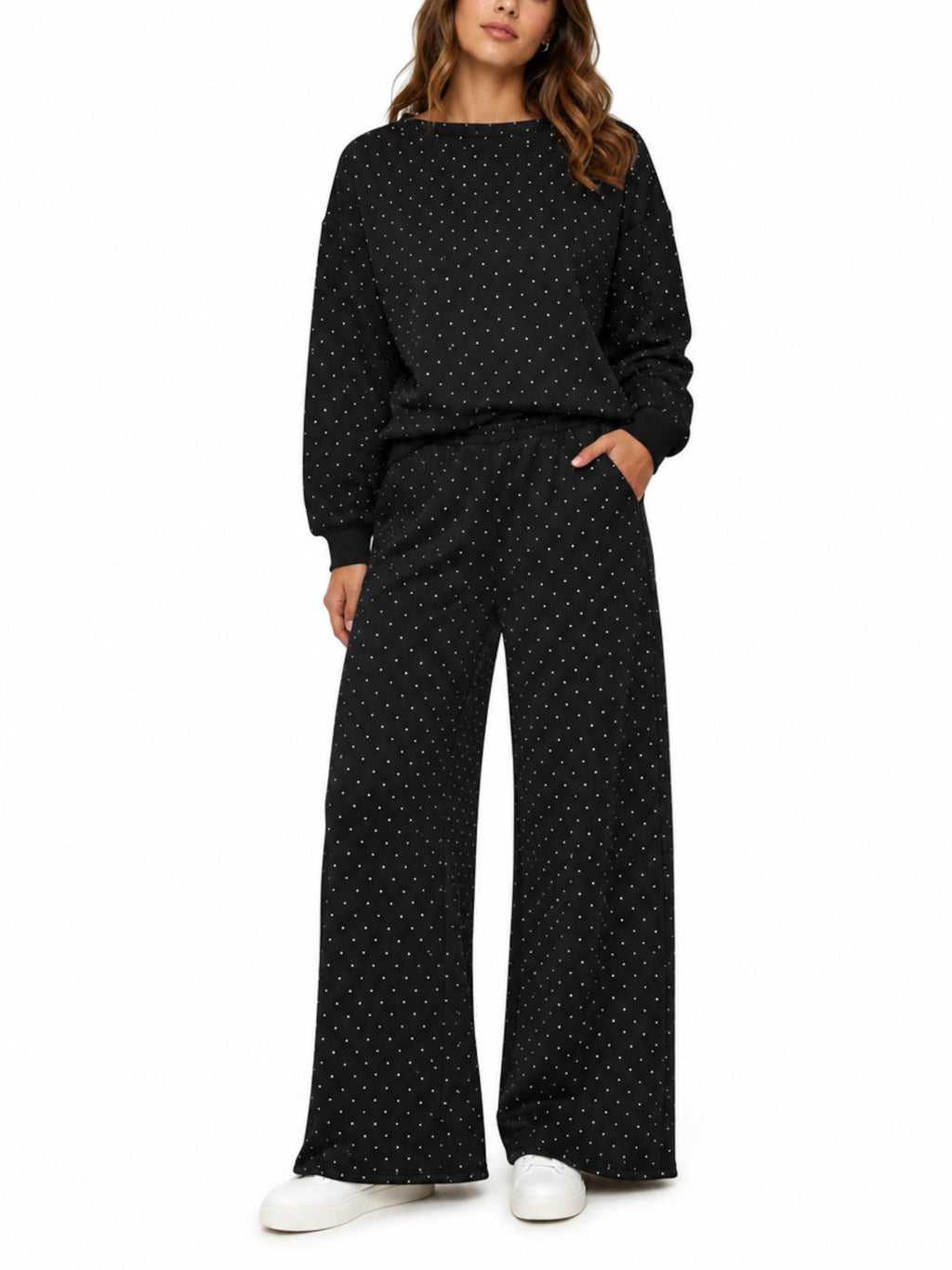 Pantalone Only Scarlet Nero in felpa con strass 15380681 /Black ONLY 
