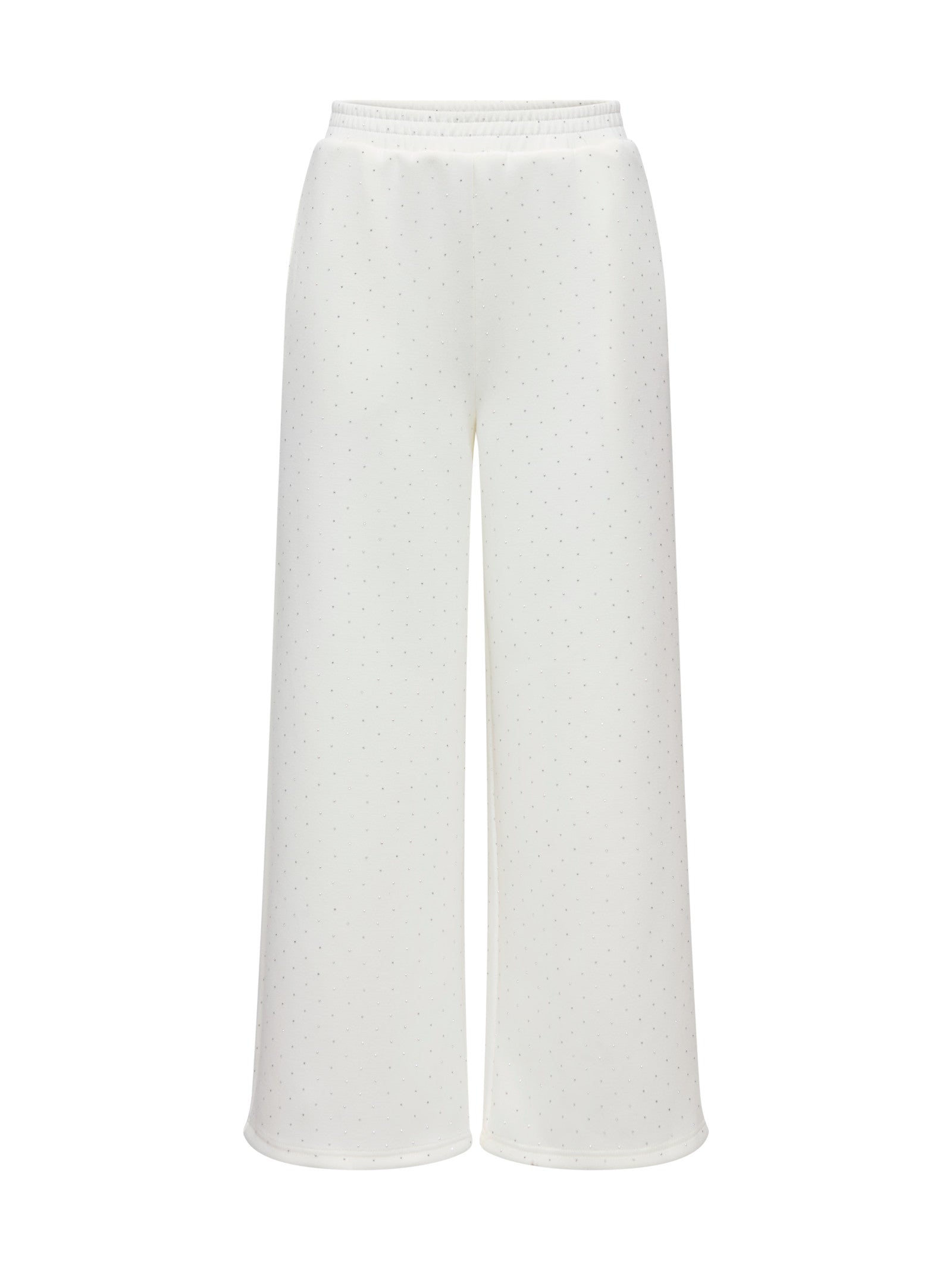 Pantalone Only Scarlet Bianco in felpa con strass<BR/> 15380681 /Cloud Dancer ONLY 
