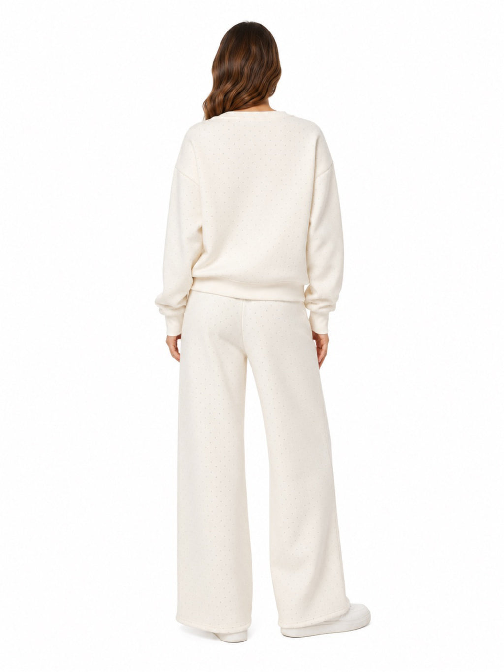Pantalone Only Scarlet Bianco in felpa con strass<BR/> 15380681 /Cloud Dancer ONLY 