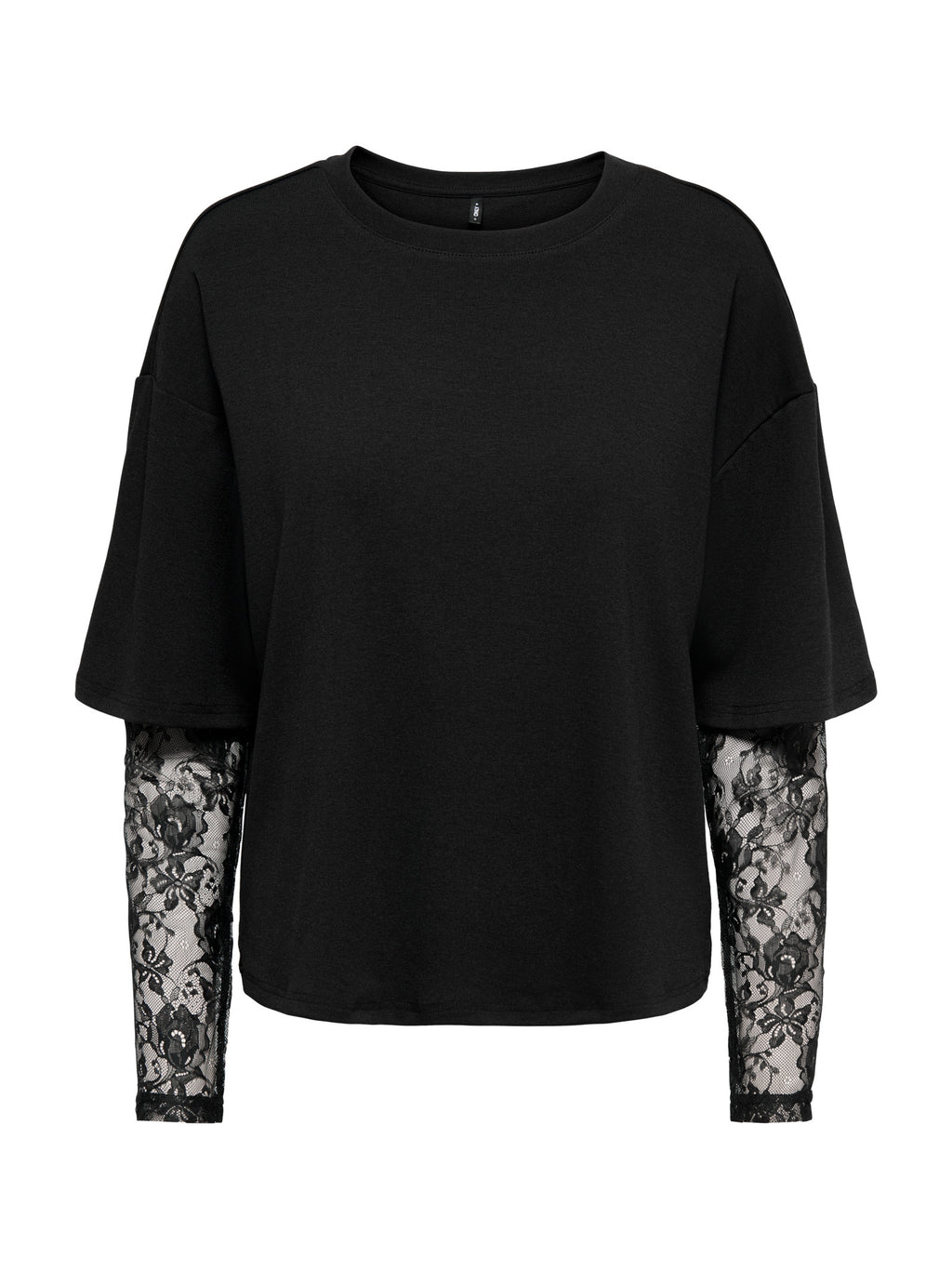 T-shirt Only Talia Nero maniche lunghe con pizzo 15381333 /Black ONLY 