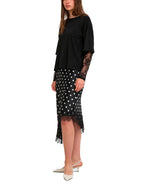 T-shirt Only Talia Nero maniche lunghe con pizzo 15381333 /Black ONLY 