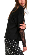 T-shirt Only Talia Nero maniche lunghe con pizzo 15381333 /Black ONLY 