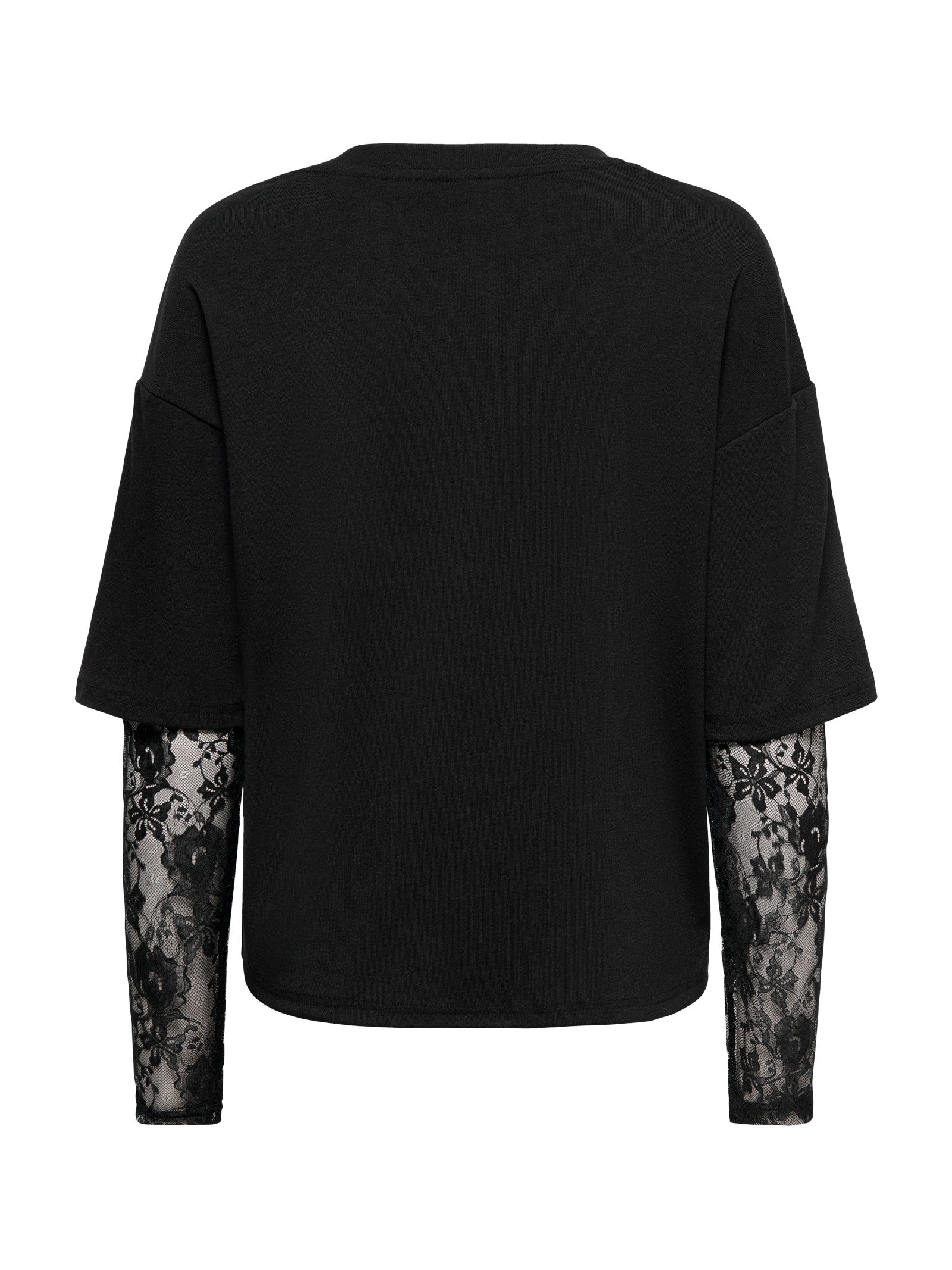 T-shirt Only Talia Nero maniche lunghe con pizzo 15381333 /Black ONLY 
