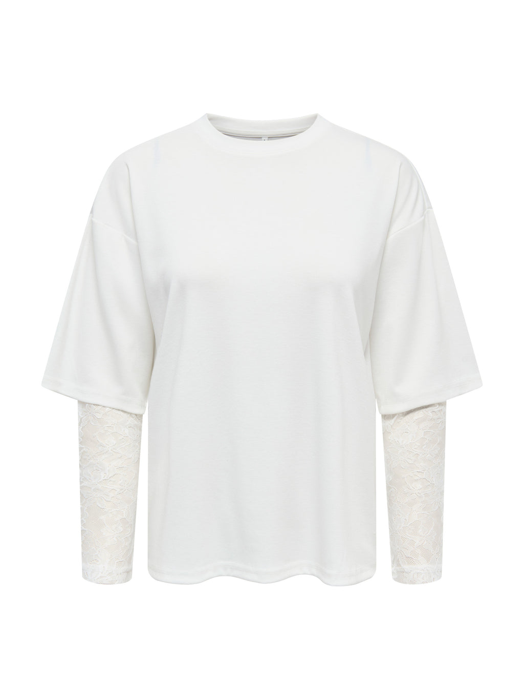 T-shirt Only Talia Bianco maniche lunghe con pizzo 15381333 /Cloud Dancer ONLY 