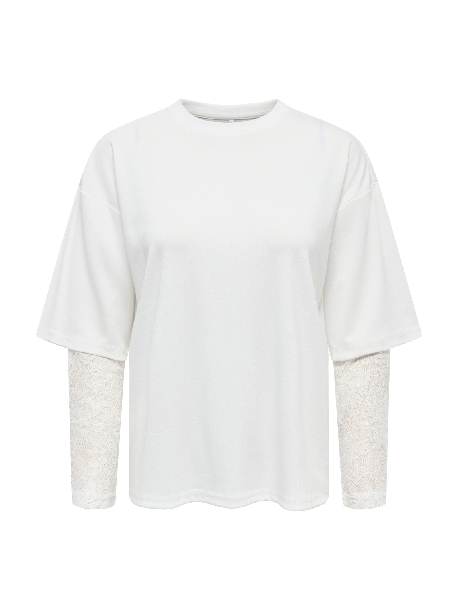 T-shirt Only Talia Bianco maniche lunghe con pizzo 15381333 /Cloud Dancer ONLY 