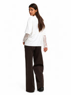 T-shirt Only Talia Bianco maniche lunghe con pizzo 15381333 /Cloud Dancer ONLY 