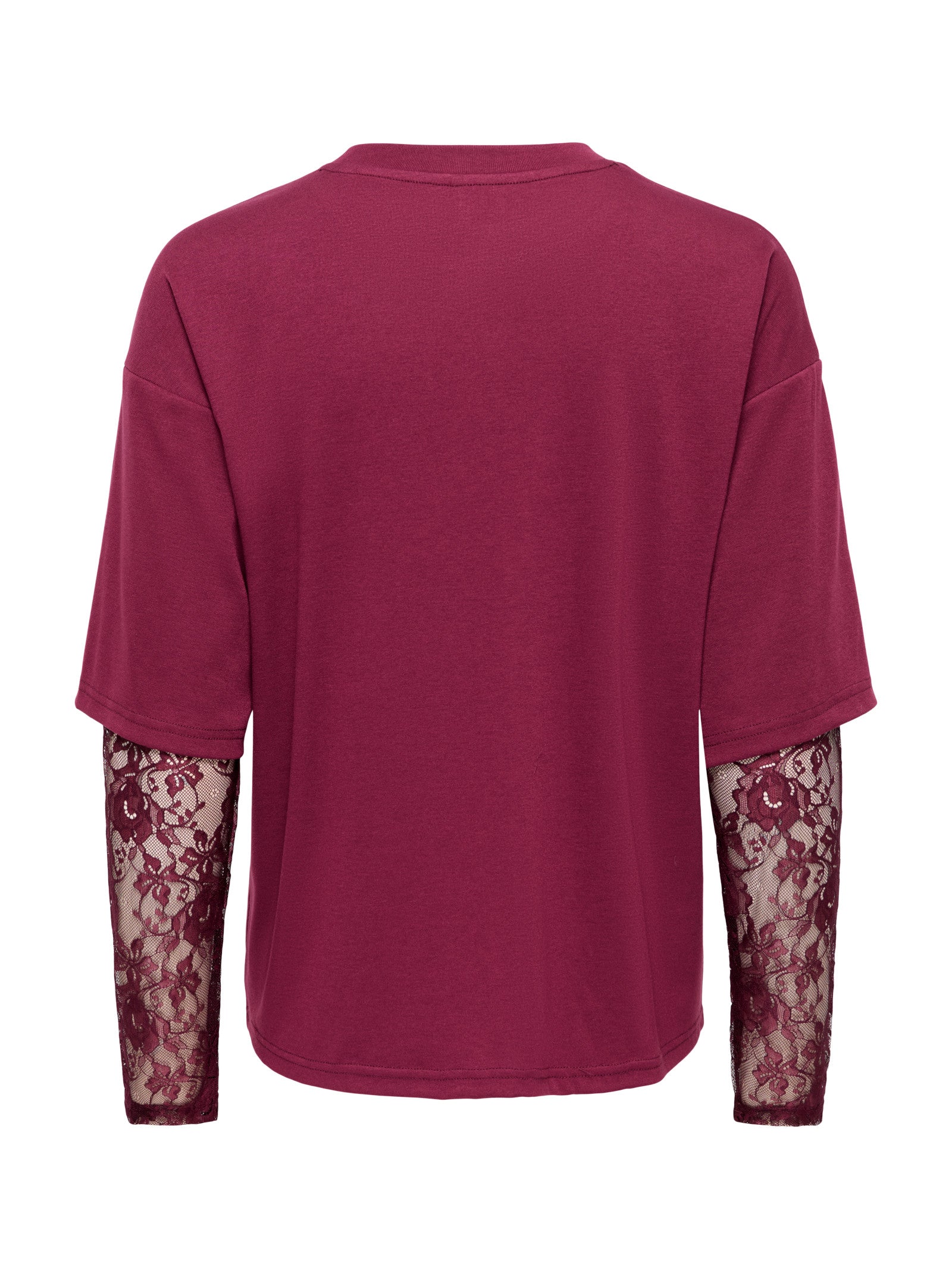 T-shirt Only Talia Bordeaux maniche lunghe con pizzo 15381333 /Fig ONLY 