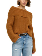 Maglia Only Maggie Arancio con ampio scollo 15381393 /Glazed Ginger ONLY 