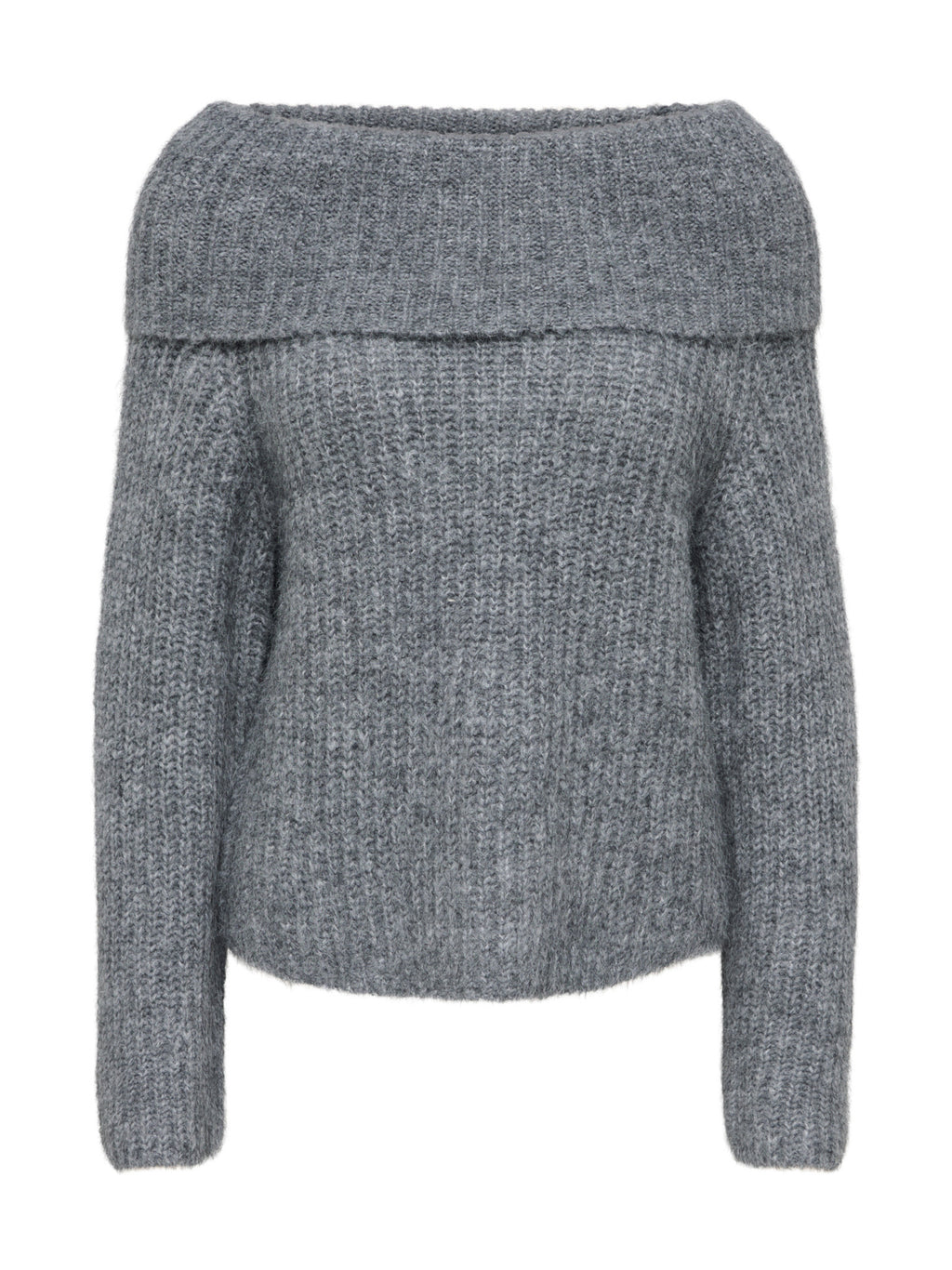 Maglia Only Maggie Grigia con ampio scollo 15381393 /Medium Grey Melange ONLY 