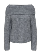 Maglia Only Maggie Grigia con ampio scollo 15381393 /Medium Grey Melange ONLY 
