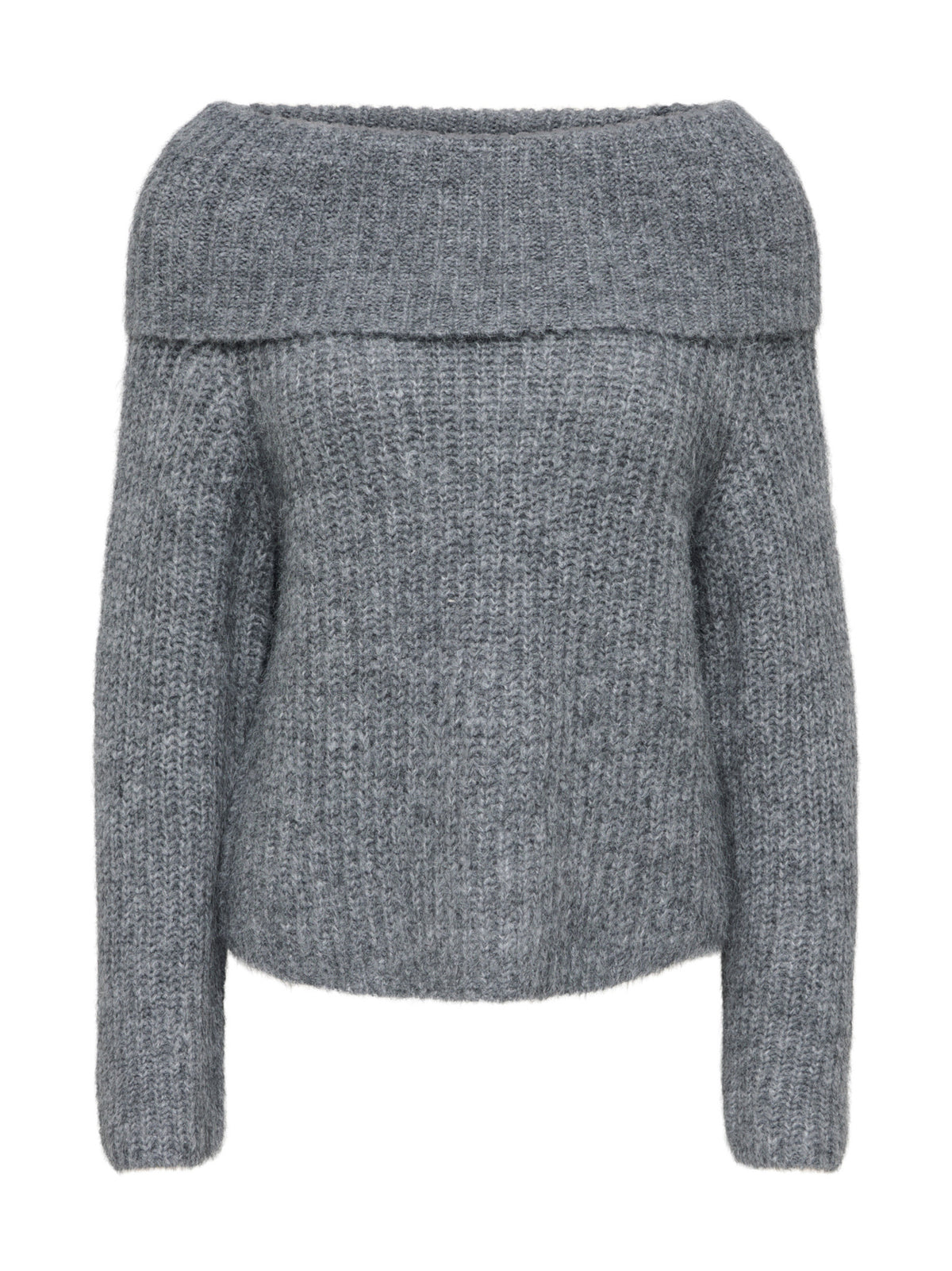 Maglia Only Maggie Grigia con ampio scollo 15381393 /Medium Grey Melange ONLY 