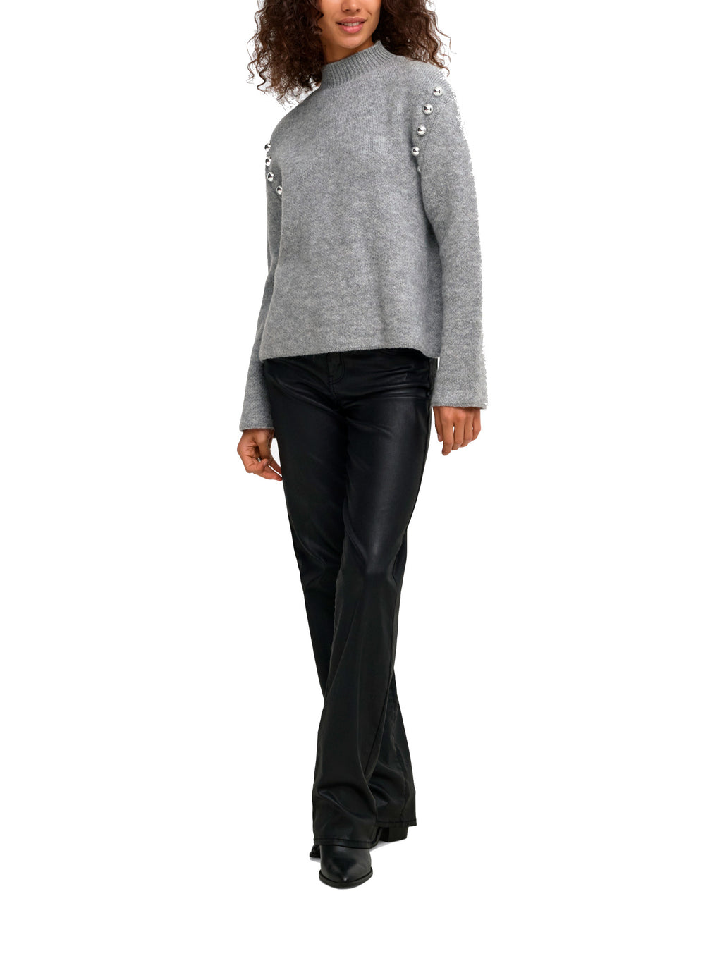 Maglia Only Selma Grigia a collo alto 15381463 /Medium Grey Melange ONLY 