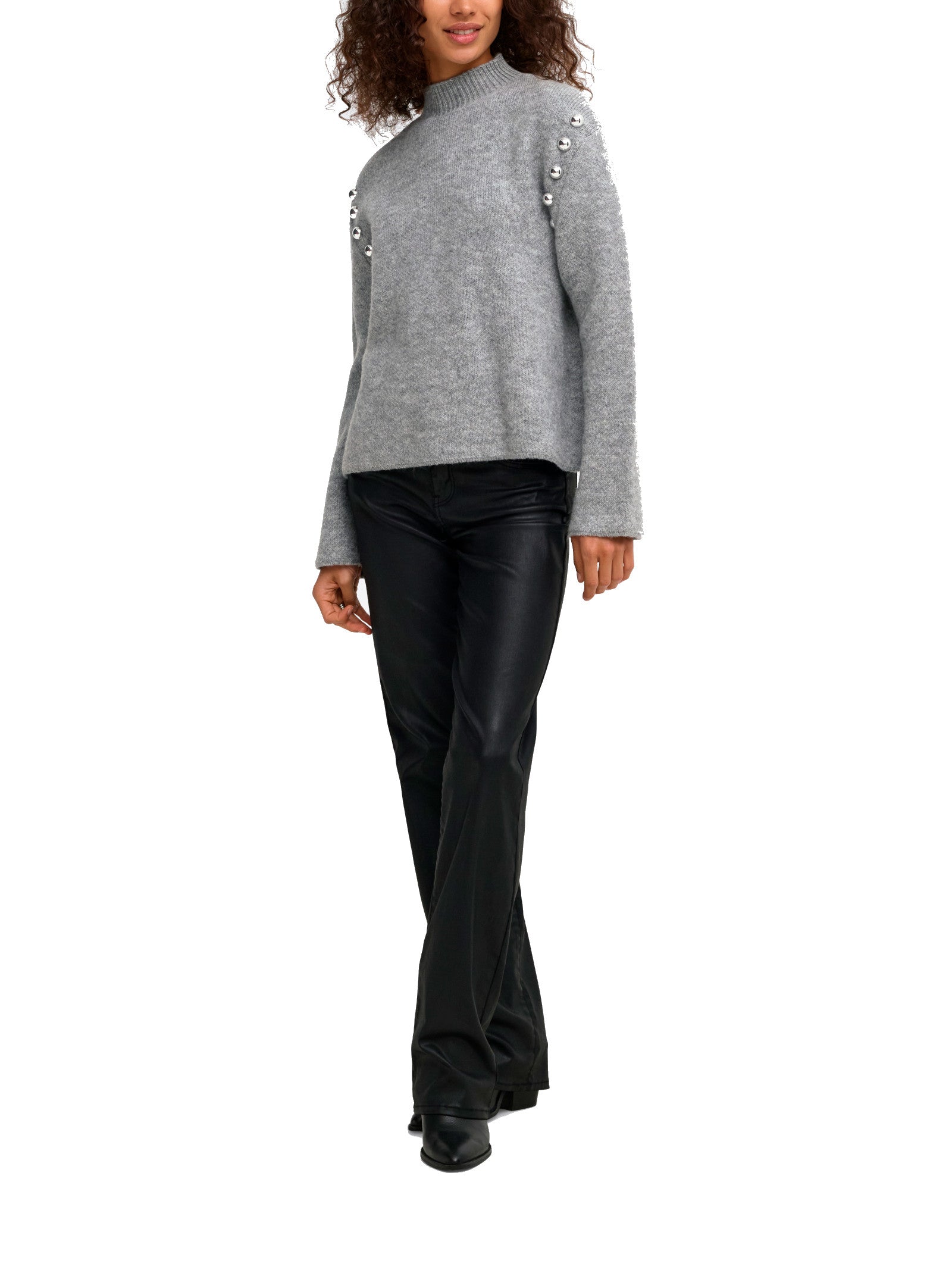Maglia Only Selma Grigia a collo alto 15381463 /Medium Grey Melange ONLY 