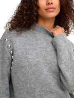 Maglia Only Selma Grigia a collo alto 15381463 /Medium Grey Melange ONLY 