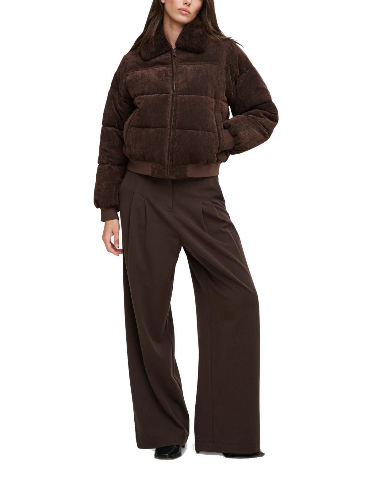 Giubbotto Only Nicoline Marrone in velluto 15382159 /Coffee Bean ONLY 