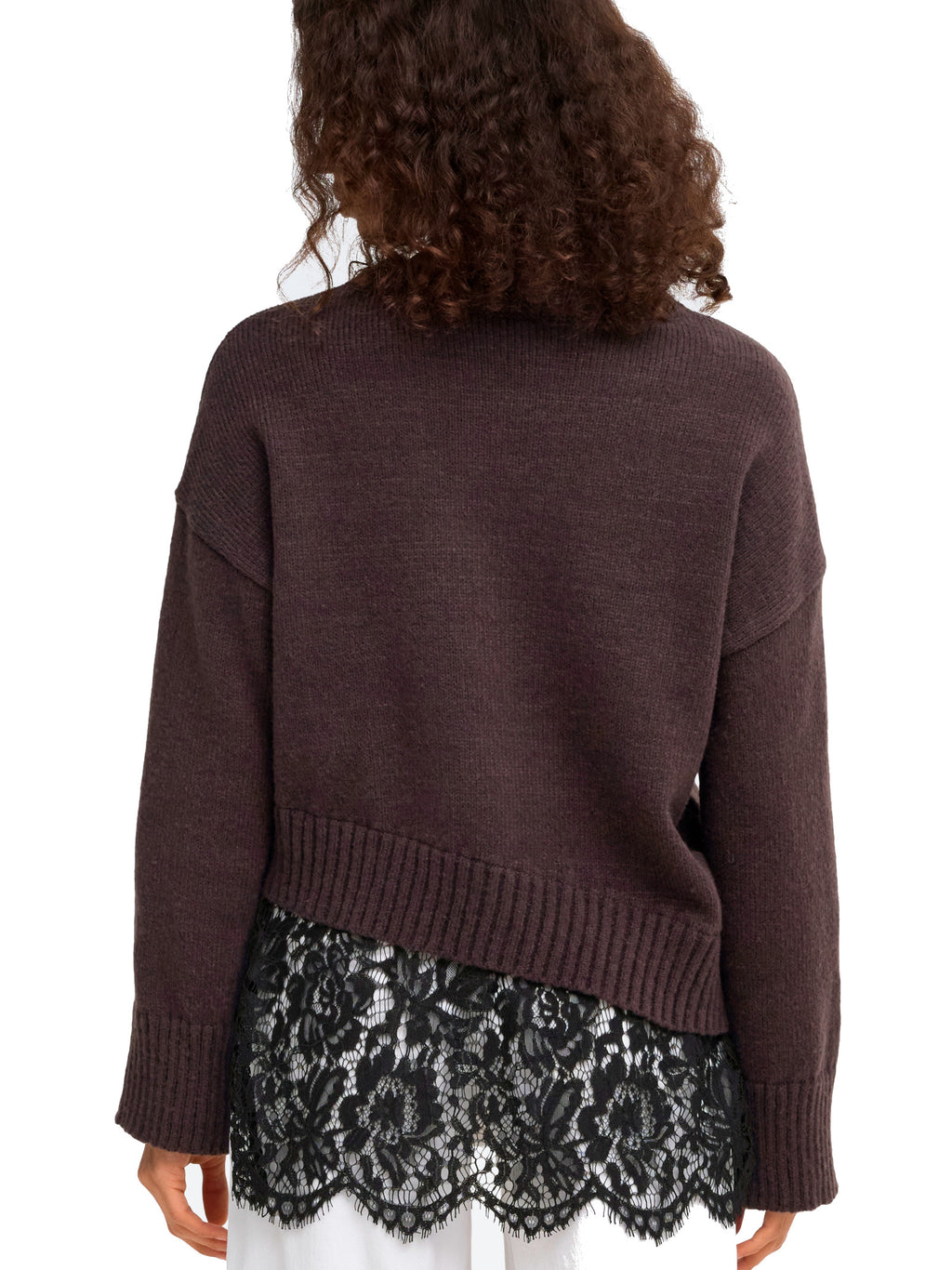 Maglia Only Marrone Evie pizzo 15382505 /Coffee Bean ONLY 