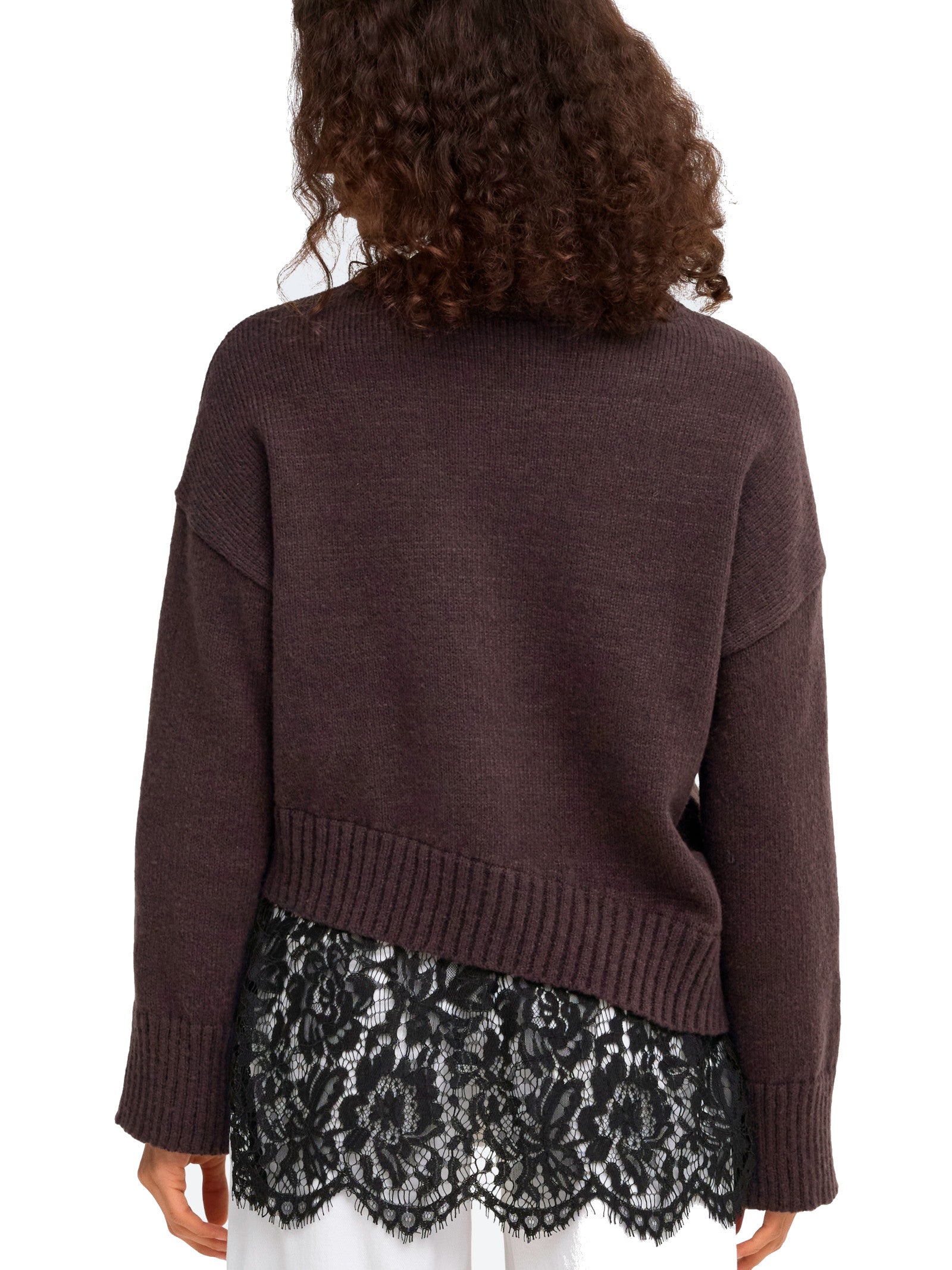 Maglia Only Marrone Evie pizzo 15382505 /Coffee Bean ONLY 