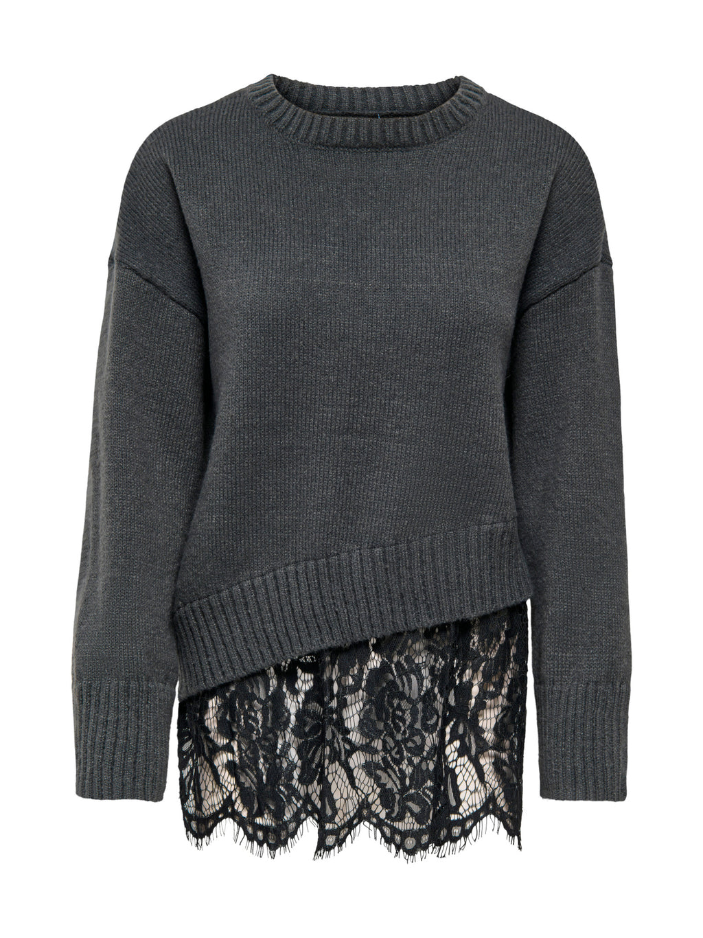 Maglia Only Piombo Evie pizzo 15382505 /Dark Grey Melange ONLY 