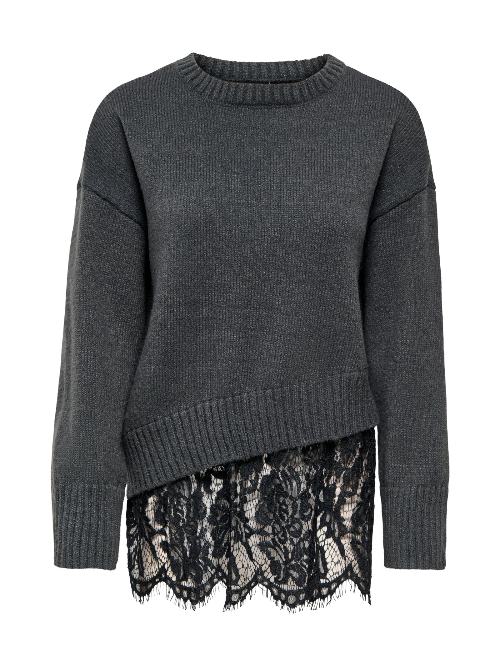 Maglia Only Piombo Evie pizzo 15382505 /Dark Grey Melange ONLY 