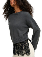 Maglia Only Piombo Evie pizzo 15382505 /Dark Grey Melange ONLY 