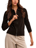 Cardigan Only Macey Marrone con colletto e zip. 15382508 /Coffee Bean ONLY 