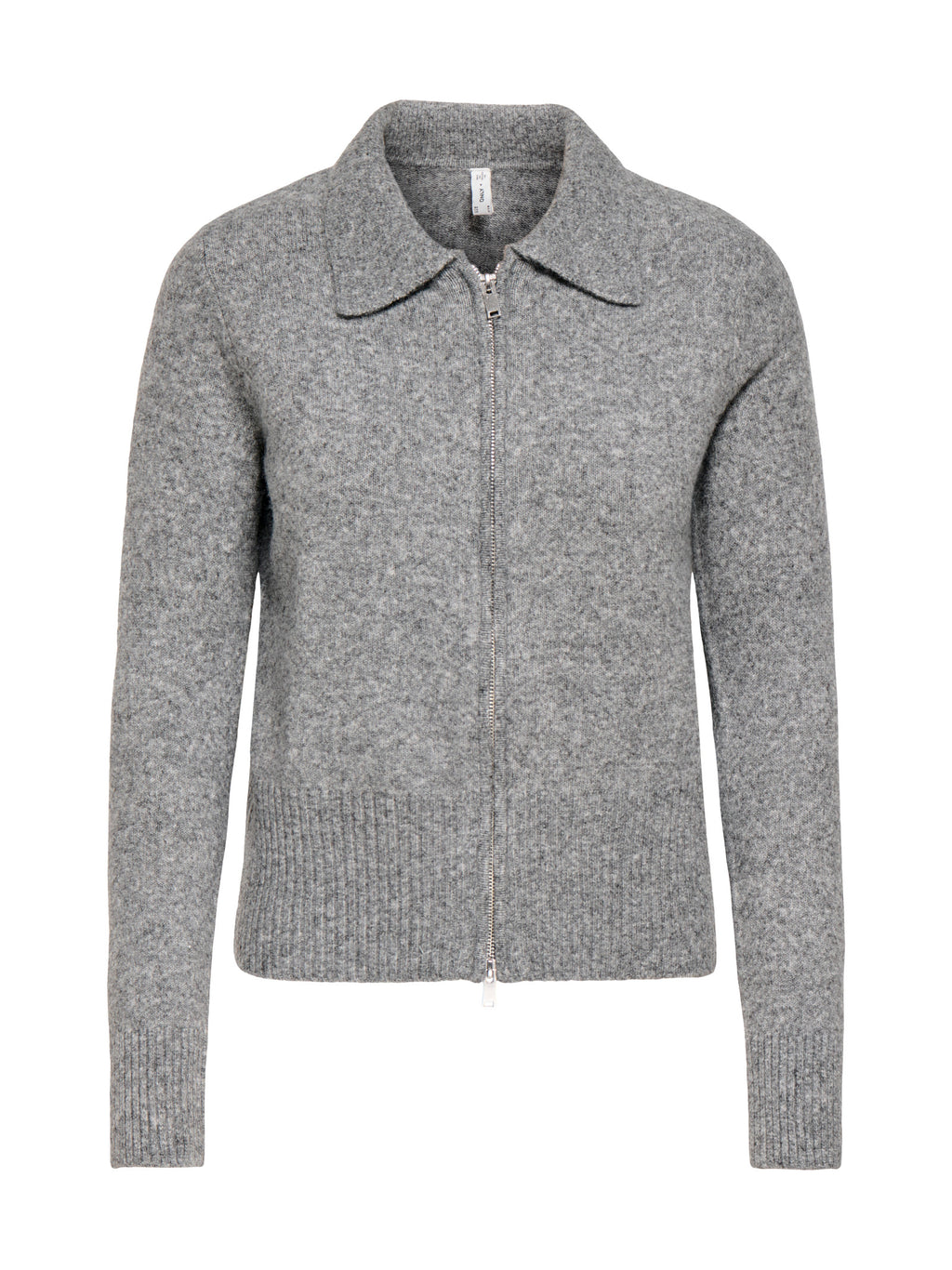 Cardigan Only Macey Grigio con colletto e zip. 15382508 /Medium Grey Melange ONLY 