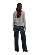 Cardigan Only Macey Grigio con colletto e zip. 15382508 /Medium Grey Melange ONLY 