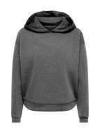 Felpa ONLY Flame Grigio on cappuccio 15383216 /Dark Grey Melange ONLY 