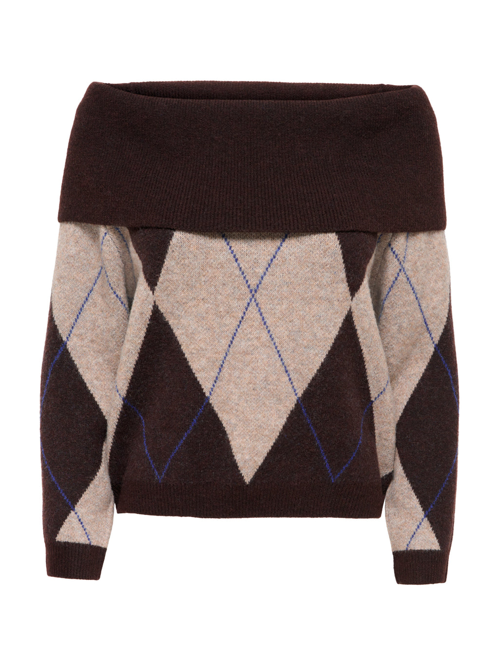 Maglia Only Livia Marrone con scollo off-shoulder 15383895 /Coffee Bean ONLY 