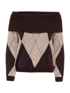 Maglia Only Livia Marrone con scollo off-shoulder 15383895 /Coffee Bean ONLY 