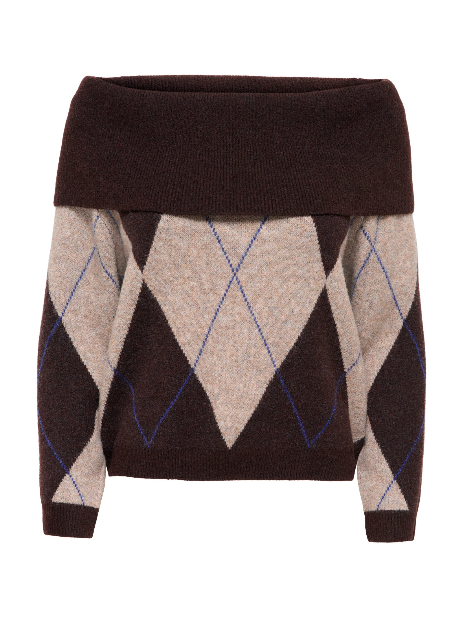 Maglia Only Livia Marrone con scollo off-shoulder 15383895 /Coffee Bean ONLY 
