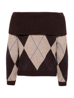 Maglia Only Livia Marrone con scollo off-shoulder 15383895 /Coffee Bean ONLY 