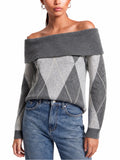 Maglia Only Livia Grigia con scollo off-shoulder 15383895 /Dark Grey Melange ONLY 